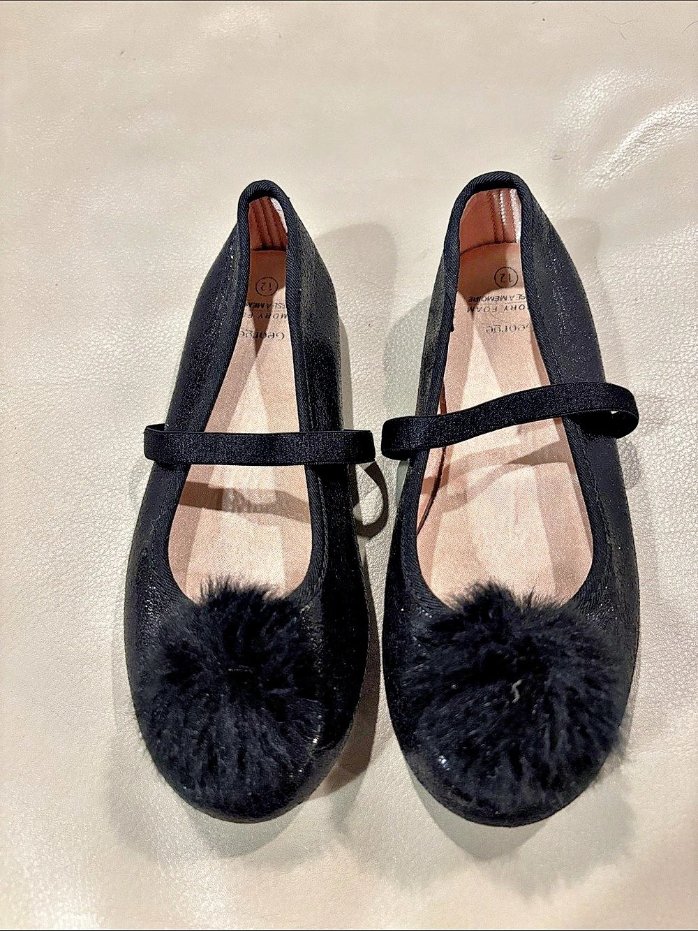 George Black (Faux Fur detail) Mary Jane Flats US 12